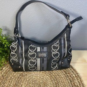 XOXO Women's Black w Hearts Shoulder Bag Purse
